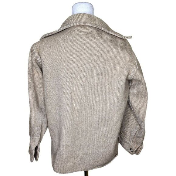 Vintage 80s Eddie Bauer Button Up Shacket Shirt Kids Size L Beige - Picture 3 of 5